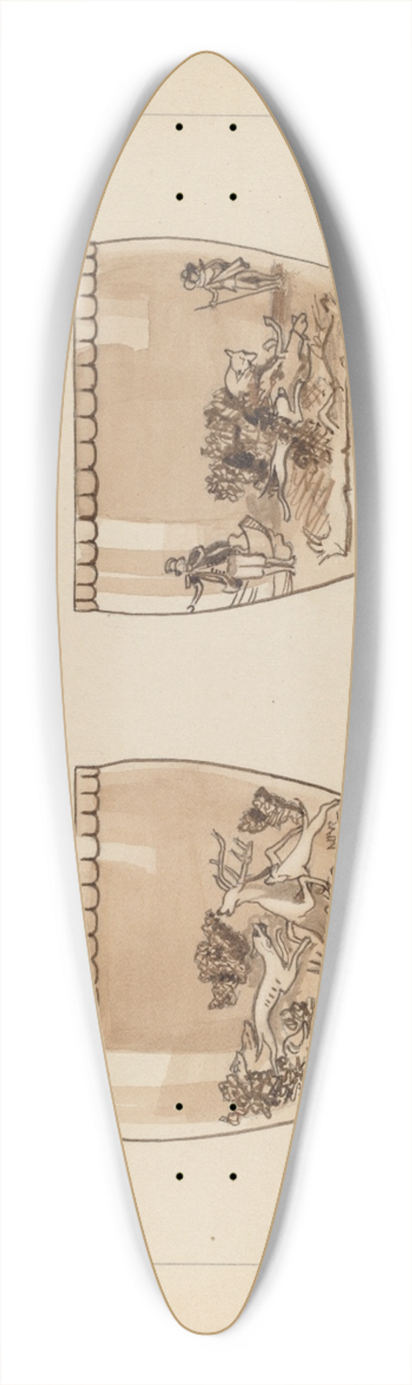 John Fisk - Pitcher 39.3 inch art pintail longboard deck