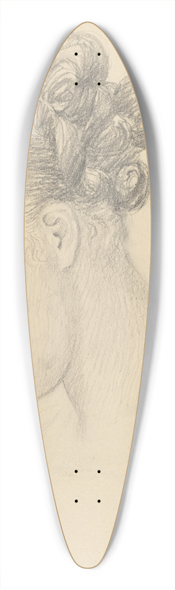 John Flaxman - Head of a Woman Looking Down (Theresa Turner) 39.3 inch art pintail longboard deck