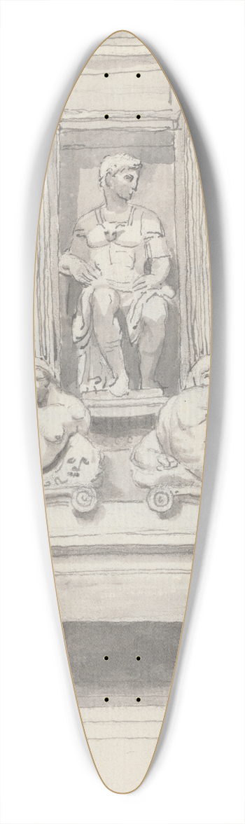 John Flaxman - Tomb of Giuliano de Medici, Church of San Lorenzo, Florence 39.3 inch art pintail longboard deck