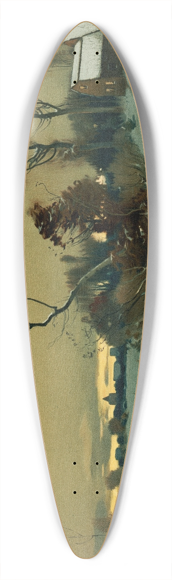 John Francis Murphy - Winter landscape 39.3 inch art pintail longboard deck