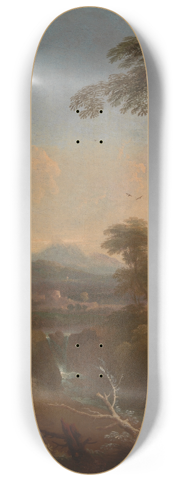 Adriaen van Diest - Landscape with Distant Mountains 8.25 inch art skate deck