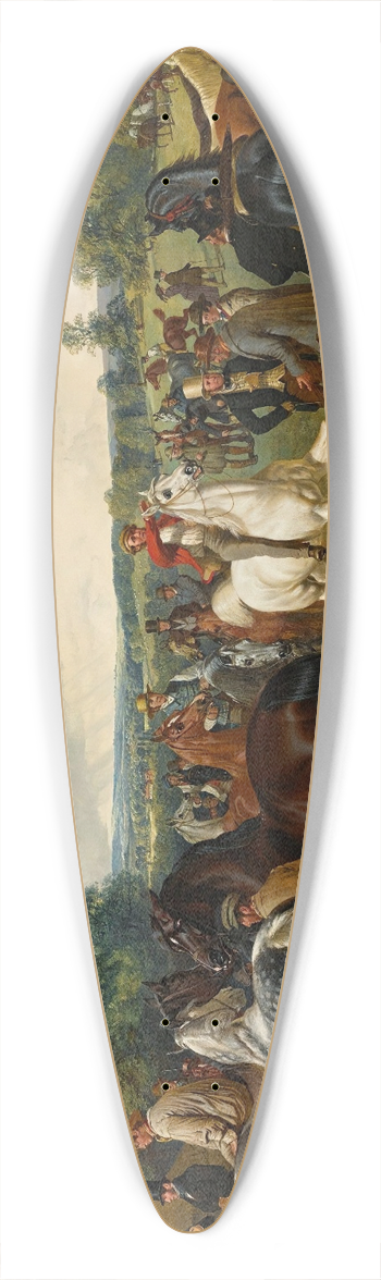 John Frederick Herring Snr. - A horse fair on Southborough Common 39.3 inch art pintail longboard deck