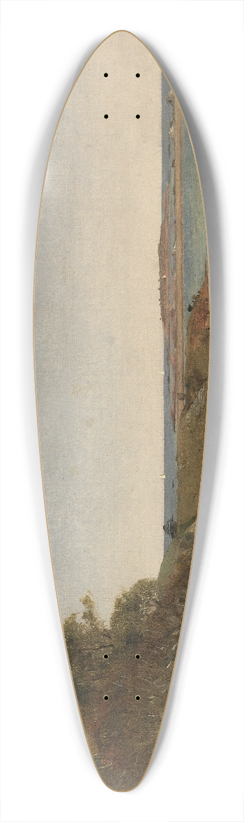 John Frederick Kensett - View near Newport 39.3 inch art pintail longboard deck
