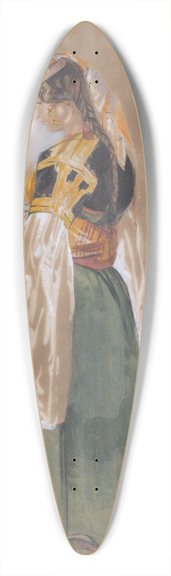 John Frederick Lewis - A Jewish Woman Of Gibraltar Or Tangier 39.3 inch art pintail longboard deck