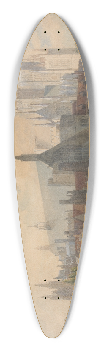 John Gendall - View of Westminster Hall and Abbey from the Bridge 39.3 inch art pintail longboard deck