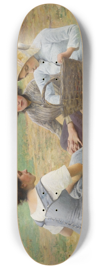 Charles Sprague Pearce - Lunch Break in the Fields 8.25 inch art skate deck
