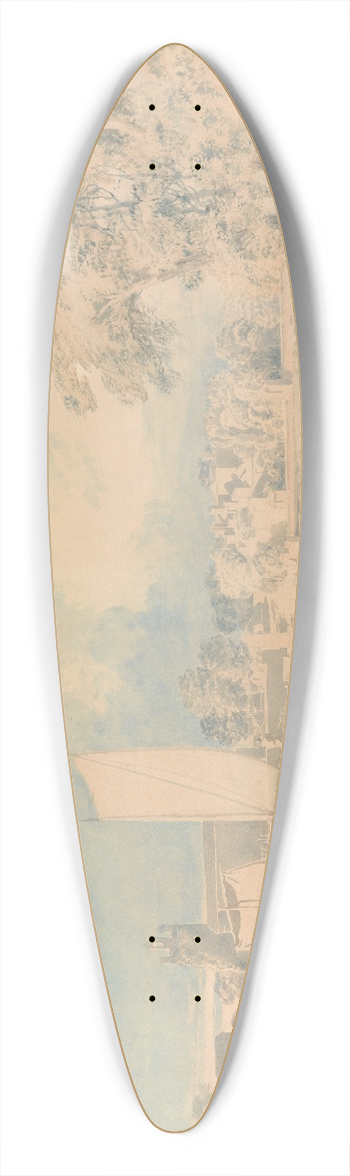John Glover - The Thames at Isleworth 39.3 inch art pintail longboard deck