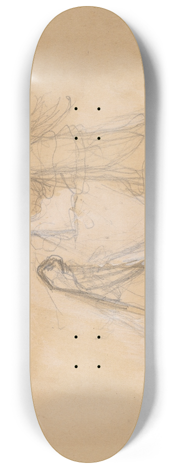 Charles Sprague Pearce - Study of a Figure from Behind (recto) 8.25 inch art skate deck