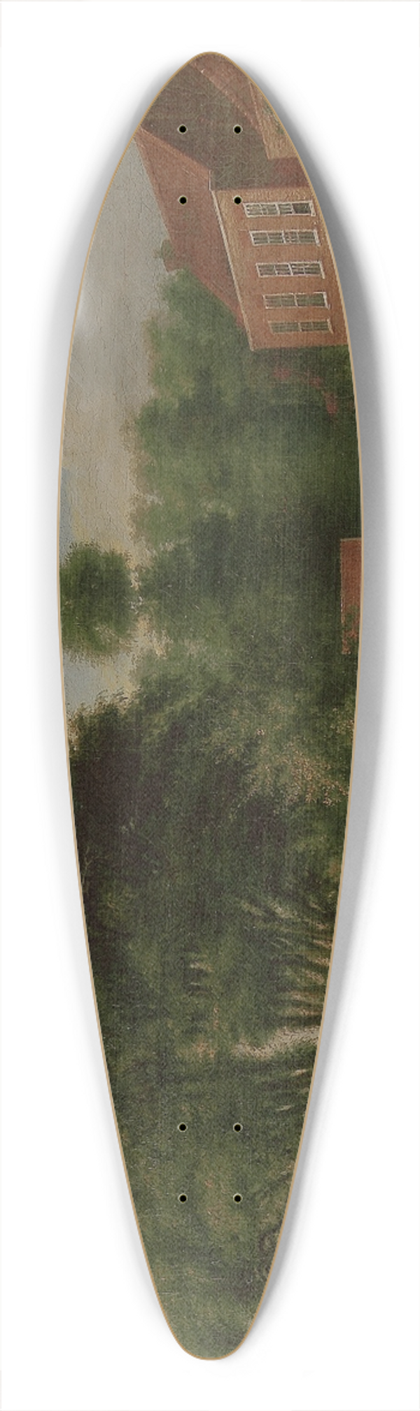 John Greenwood - A landscape and figures 39.3 inch art pintail longboard deck
