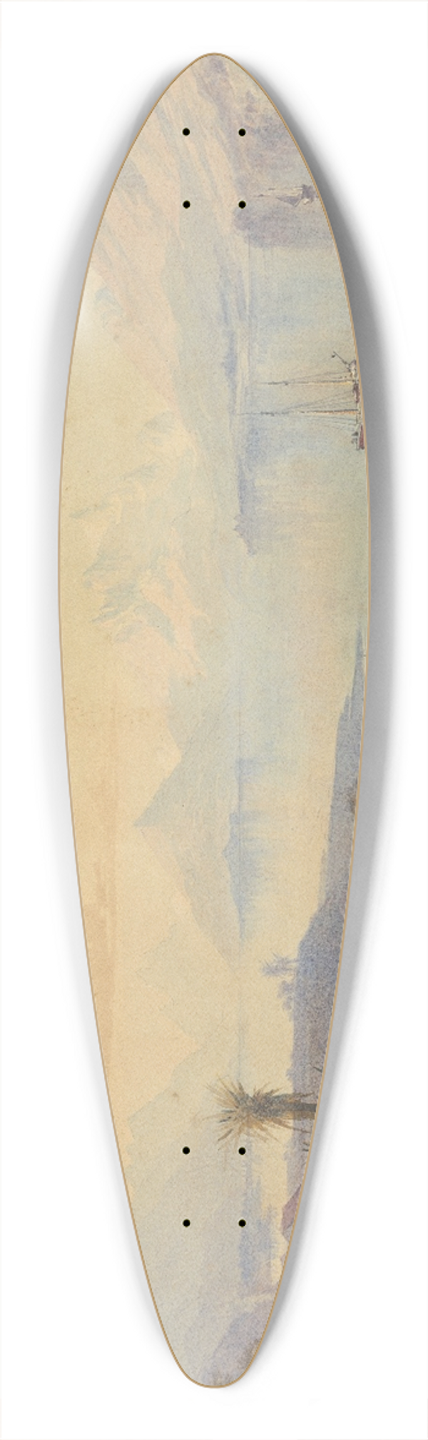 John Gully - Lake Wakatipu 39.3 inch art pintail longboard deck