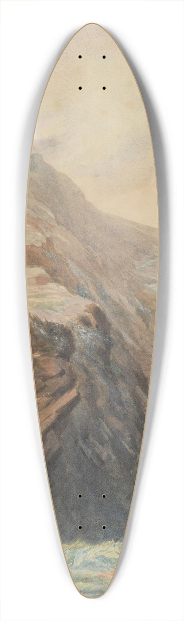 John Gully - Landscape 39.3 inch art pintail longboard deck
