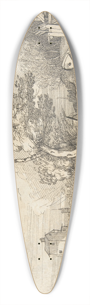 John Hamilton Mortimer - Beaching a Fishing Boat in a Gale 39.3 inch art pintail longboard deck