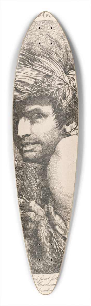 John Hamilton Mortimer - Edgar, from King Lear, Act III, Scene iii 39.3 inch art pintail longboard deck