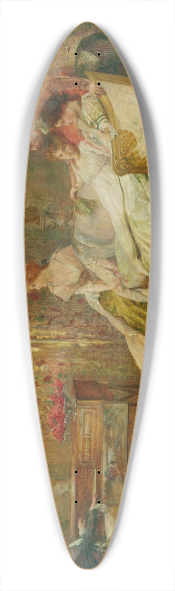 John Henry Frederick Bacon - An elegant soire 39.3 inch art pintail longboard deck