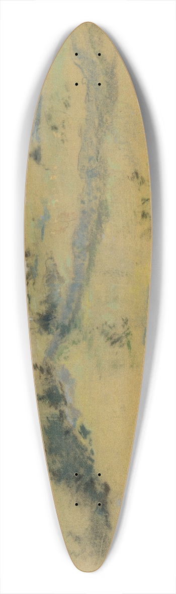 John Henry Twachtman - Landscape 39.3 inch art pintail longboard deck