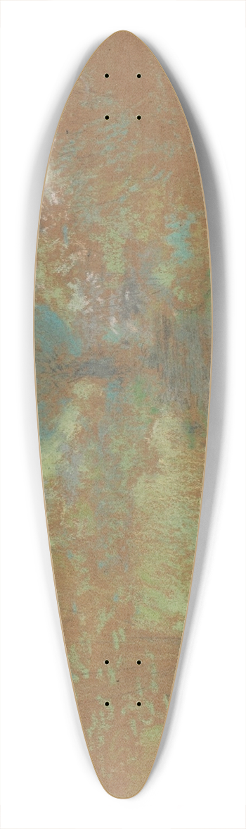 John Henry Twachtman - Landscape 39.3 inch art pintail longboard deck