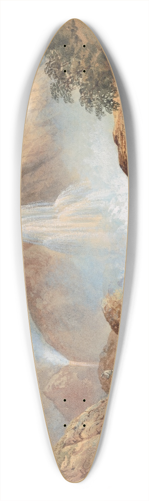 John Hoyte - Geyser, North Island 39.3 inch art pintail longboard deck
