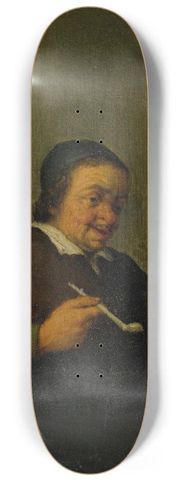 Adriaen van Ostade - A man smoking in an interior 8.25 inch art skate deck