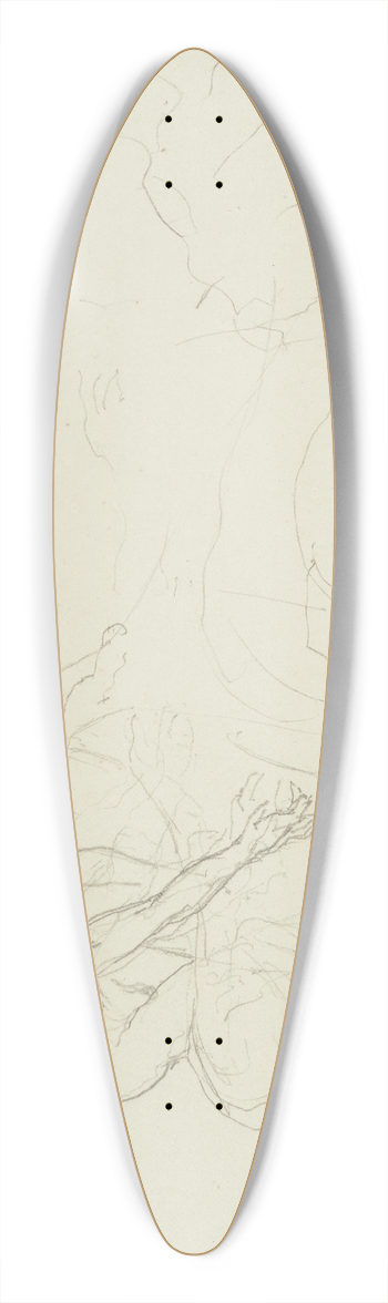 John La Farge - Achilles and Xanthus 39.3 inch art pintail longboard deck