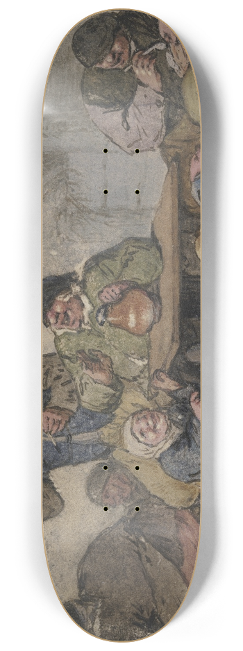 Adriaen van Ostade - Ausgelassene Bauern im Wirtshaus 8.25 inch art skate deck