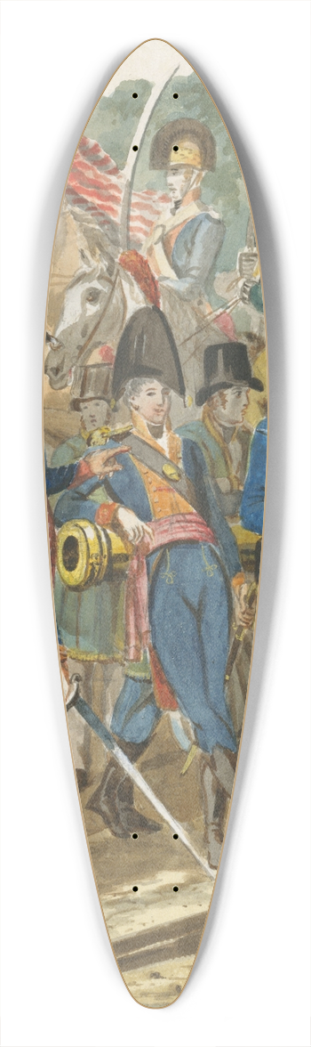 John Lewis Krimmel - Members of the City Troop and Other Philadelphia Soldiery 39.3 inch art pintail longboard deck