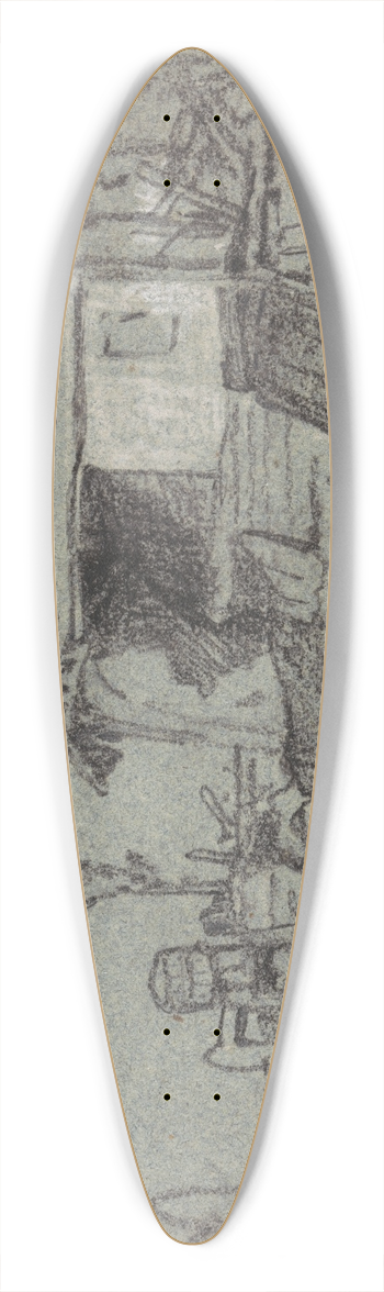John Linnell - A Scene in the Edgware Road, London 39.3 inch art pintail longboard deck