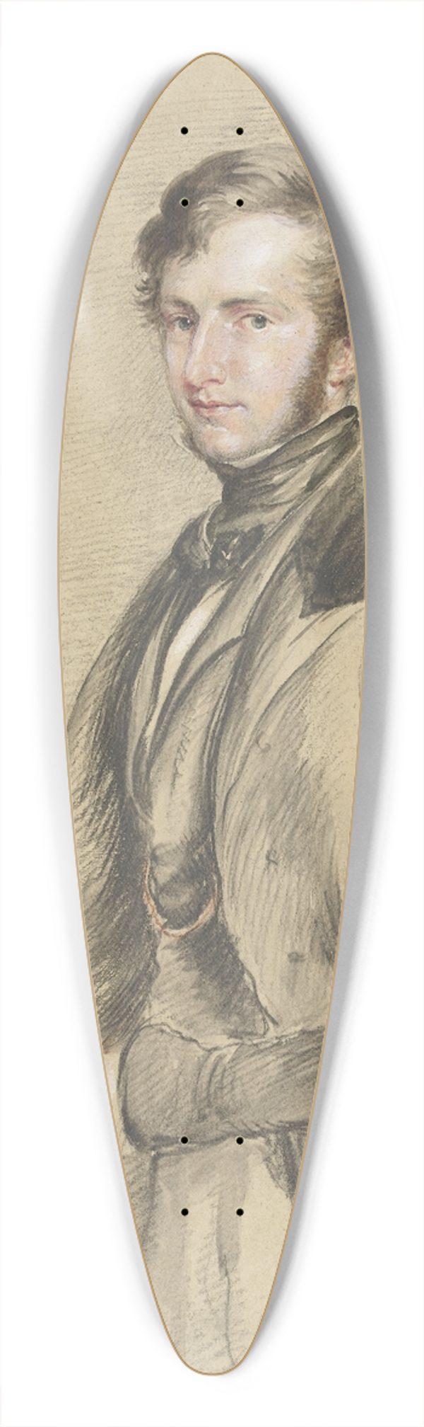 John Linnell - Portrait of John Davies Gilbert 39.3 inch art pintail longboard deck
