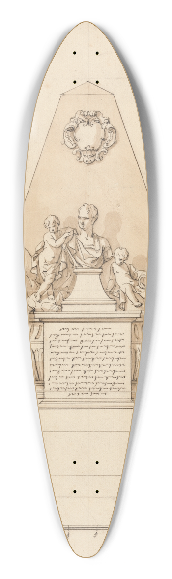 John Michael Rysbrack - A Monument (male bust with military emblems) 39.3 inch art pintail longboard deck