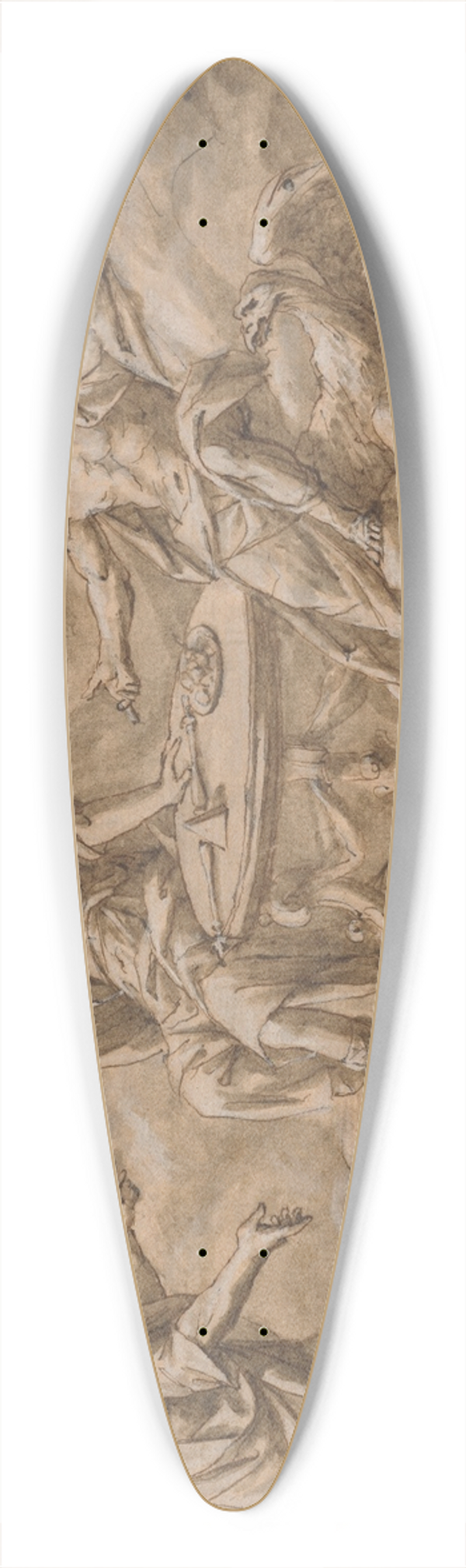 John Michael Rysbrack - A Scene on Mount Olympus 39.3 inch art pintail longboard deck