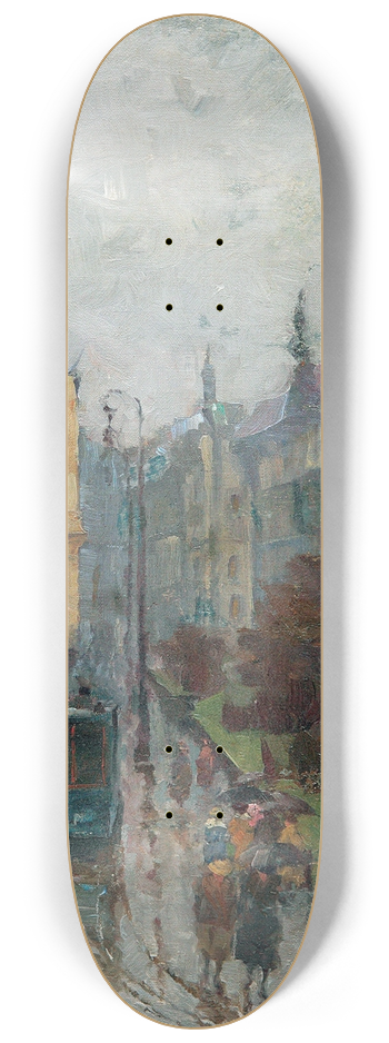 Charles Vetter - Promenadeplatz in Mnchen im Regen 8.25 inch art skate deck