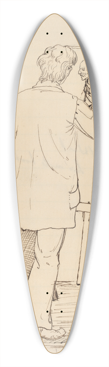 John Quincy Adams Ward - George Reynolds 39.3 inch art pintail longboard deck