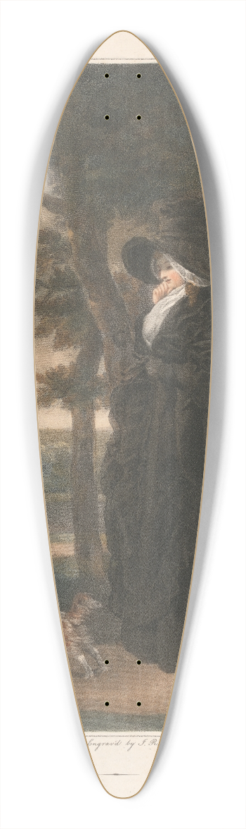 John Raphael Smith - A Widow  Une Veuve 39.3 inch art pintail longboard deck