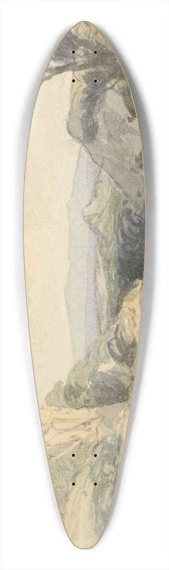 John Renton - Lake and Mountains 39.3 inch art pintail longboard deck