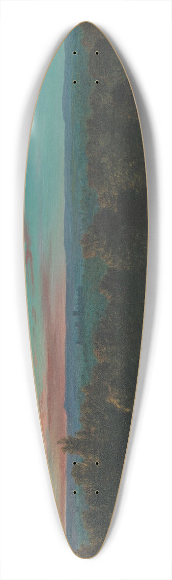 John Rogers Herbert - A castle in a forest at sunset 39.3 inch art pintail longboard deck