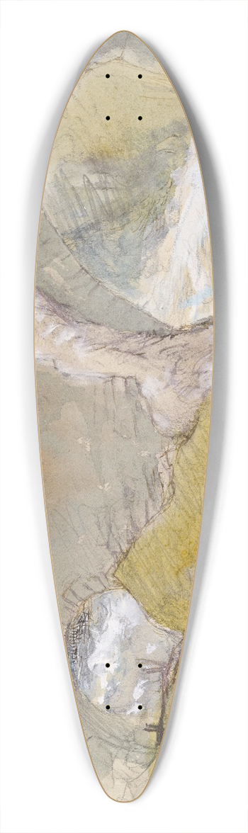 John Ruskin - Old Bridge over a Mountain Torrent 39.3 inch art pintail longboard deck