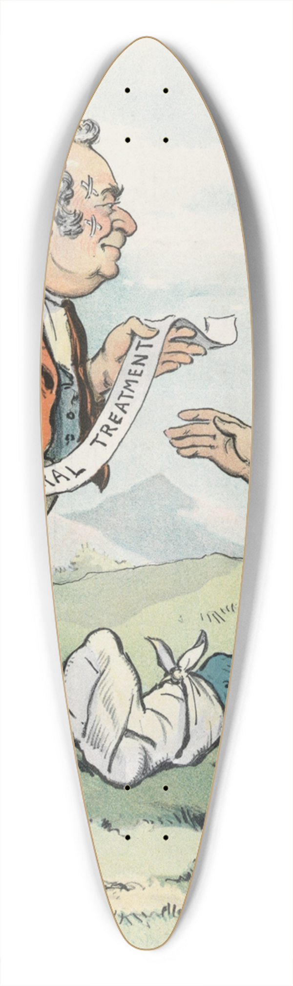 John Samuel Pughe - After the fight 39.3 inch art pintail longboard deck