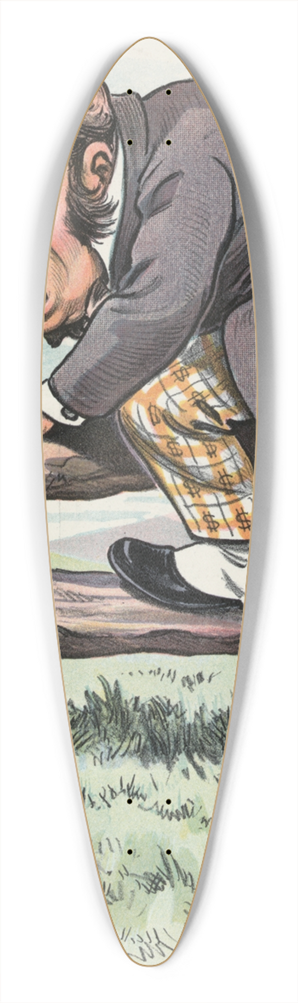 John Samuel Pughe - Frightened 39.3 inch art pintail longboard deck