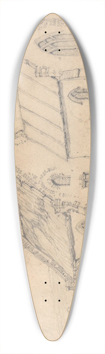 John Sell Cotman - Brampton Church, Norfolk, from the South-East 39.3 inch art pintail longboard deck