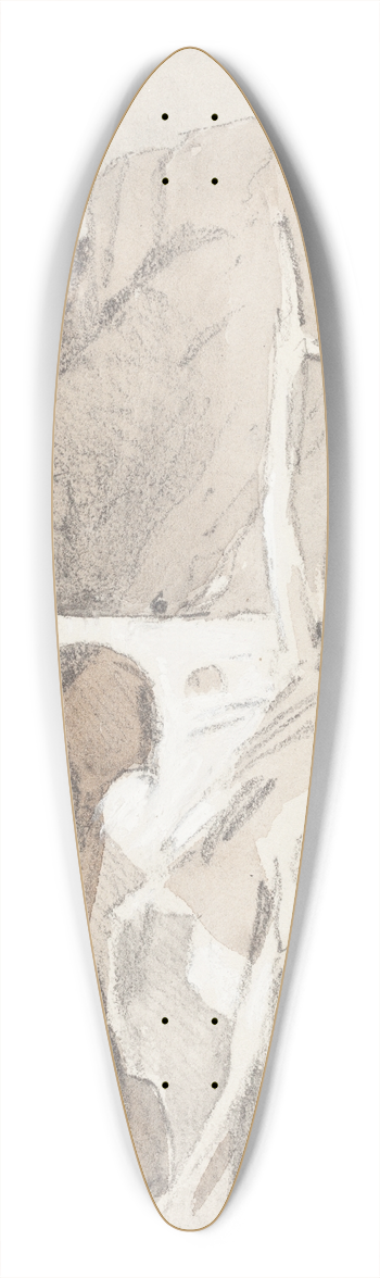 John Sell Cotman - Gorge with Tree Stumps 39.3 inch art pintail longboard deck