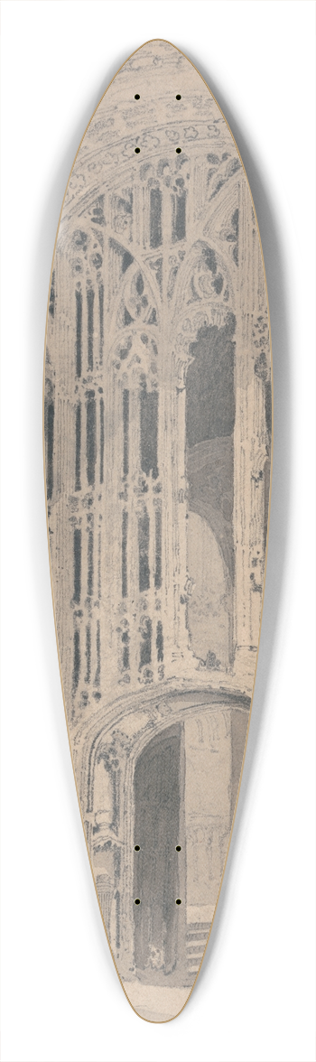 John Sell Cotman - Interior of Norwich Cathedral; Doorway and Screen Between the South Transept and the Aisle of the Presbytery 39.3 inch art pintail longboard deck