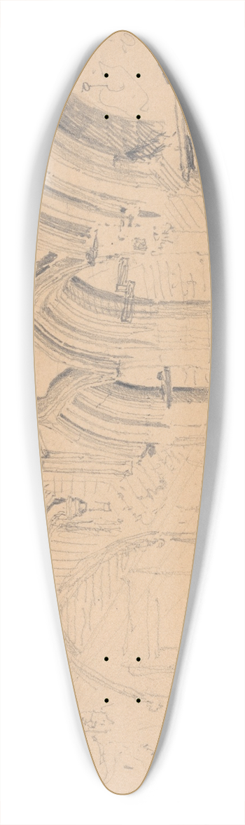 John Sell Cotman - Interior of the Ruins of Yarmouth Priory 39.3 inch art pintail longboard deck
