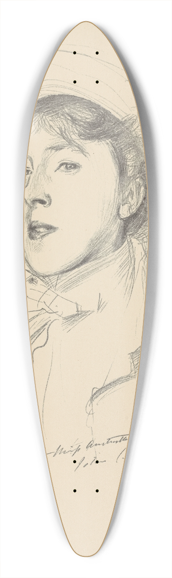 John Singer Sargent - Portrait-sketch of Miss Paget (Vernon Lee) 39.3 inch art pintail longboard deck