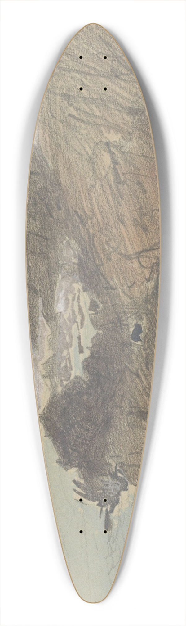 John Singer Sargent - Rocky Coast 39.3 inch art pintail longboard deck