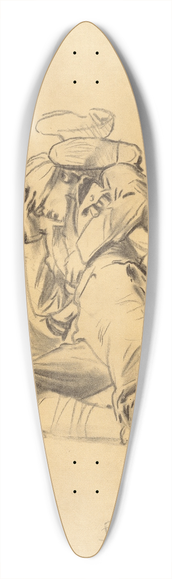 John Singer Sargent - Studies for Gassed (recto) II 39.3 inch art pintail longboard deck