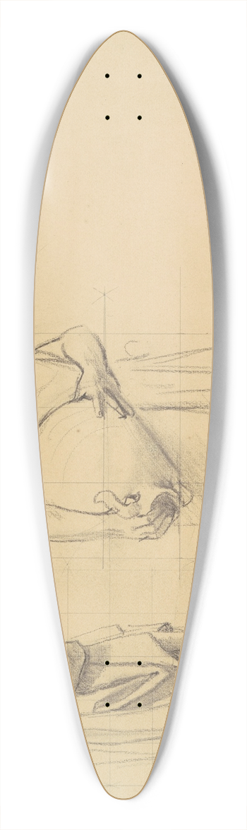 John Singer Sargent - Study for The Danades 39.3 inch art pintail longboard deck