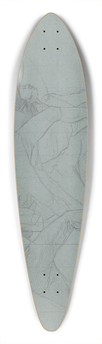 John Singleton Copley - Study for The Defeat of the Floating Batteries at Gibraltar 39.3 inch art pintail longboard deck