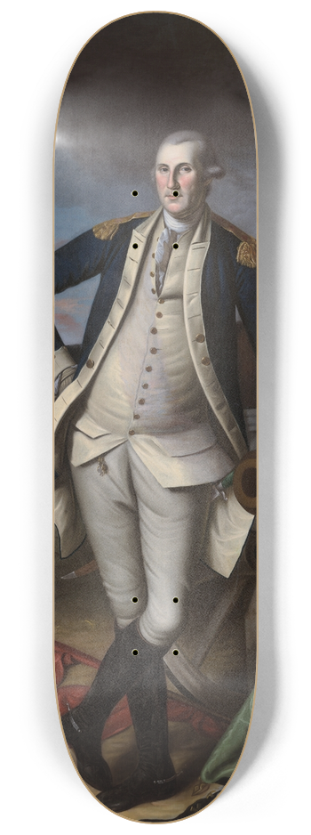 Charles Willson Peale - George Washington at the Battle ofPrinceton 8.25 inch art skate deck