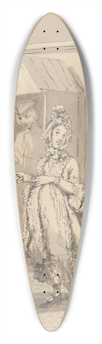 John Thomas Smith - Hogarth Carrying his Masters Sick Child Round Leicester Fields. The Spot of Ground Leicester House. 39.3 inch art pintail longboard deck