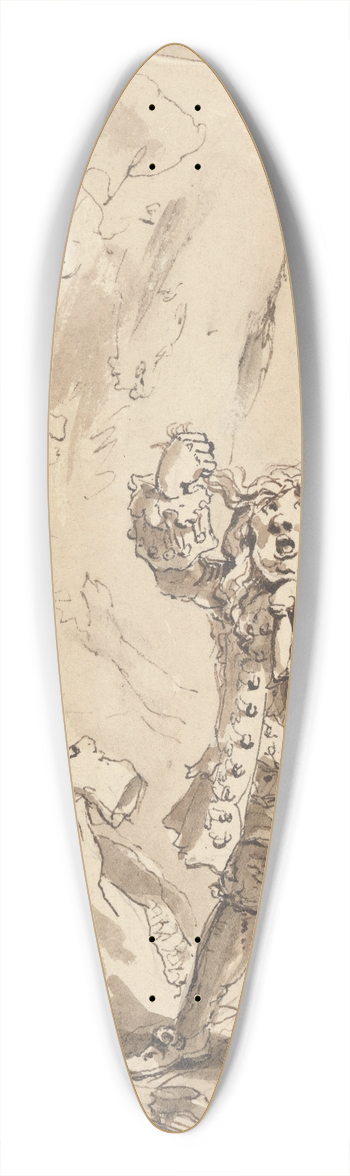 John Thomas Smith - The Smock Exposed 39.3 inch art pintail longboard deck