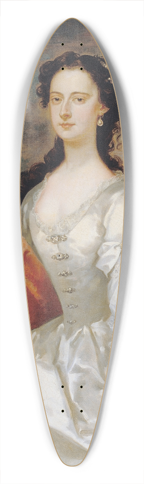 John Vanderbank - Portrait of a Woman in White 39.3 inch art pintail longboard deck